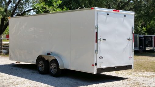 7x20 TA Trailer - White, Ramp, Side Door, Extra Height