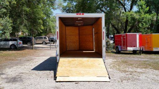 7x20 TA Trailer - White, Ramp, Side Door, Extra Height