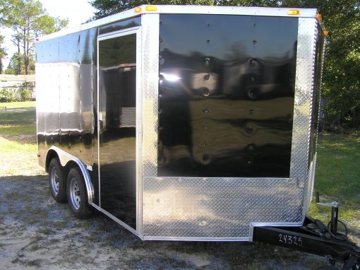 8.5x12 TA Trailer - White, Ramp, Side Door