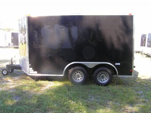 8.5x12 TA Trailer - White, Ramp, Side Door