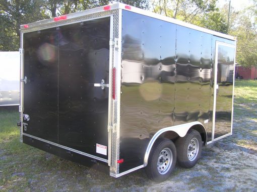 8.5x12 TA Trailer - White, Ramp, Side Door