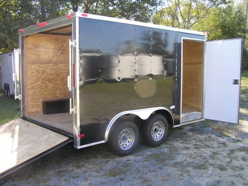 8.5x12 TA Trailer - White, Ramp, Side Door