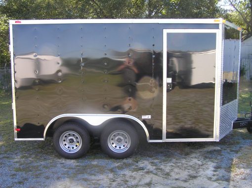 8.5x12 TA Trailer - White, Ramp, Side Door