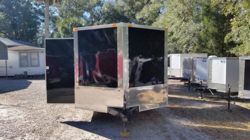 8.5x14 TA Trailer - Black, Ramp, Side Door