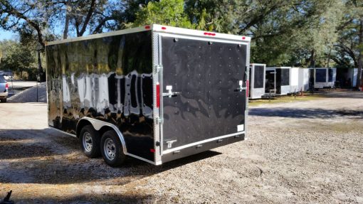 8.5x14 TA Trailer - Black, Ramp, Side Door