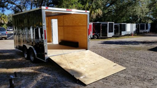 8.5x14 TA Trailer - Black, Ramp, Side Door