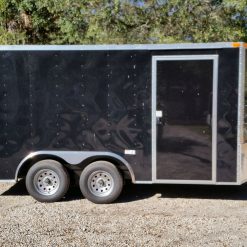 8.5x14 TA Trailer - Black, Ramp, Side Door