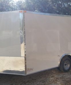 8.5x14 TA Trailer - White, Ramp, Side Door