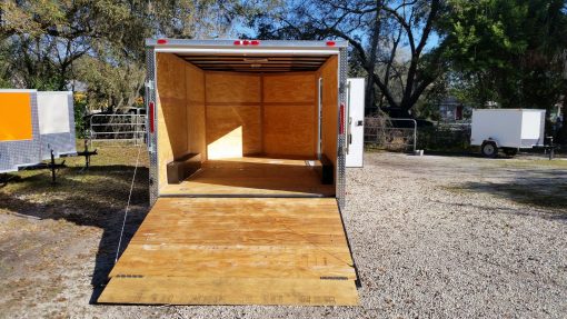 8.5x14 TA Trailer - White, Ramp, Side Door