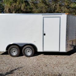 8.5x14 TA Trailer - White, Ramp, Side Door