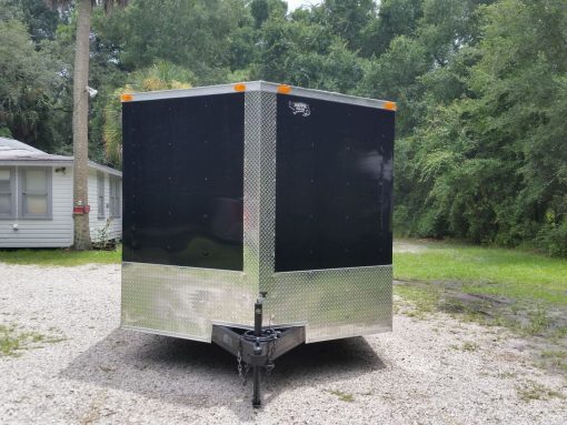 8.5x16 TA Trailer - Black, Ramp, Side Door