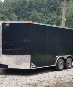 8.5x16 TA Trailer - Black, Ramp, Side Door