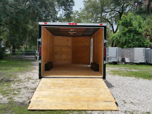 8.5x16 TA Trailer - Black, Ramp, Side Door