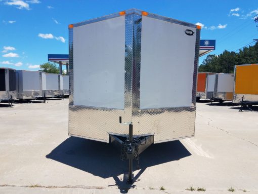 8.5x16 TA Trailer - White, Barn Doors, Side Door