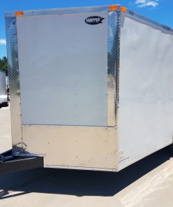 8.5x16 TA Trailer - White, Barn Doors, Side Door