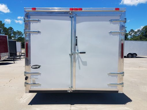 8.5x16 TA Trailer - White, Barn Doors, Side Door