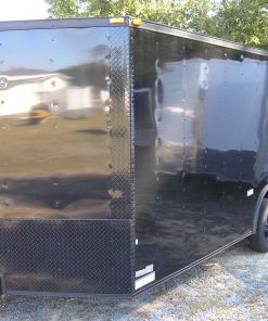 8.5x18 TA Trailer - Black, Ramp, Side Door, Blackout