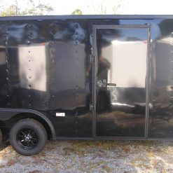 8.5x18 TA Trailer - Black, Ramp, Side Door, Blackout