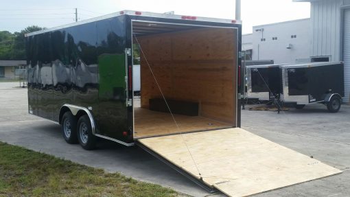 8.5x18 TA Trailer - Black, Ramp, Side Door