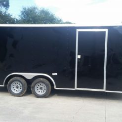 8.5x18 TA Trailer - Black, Ramp, Side Door