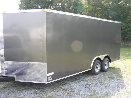 8.5x18 TA Trailer - Charcoal Gray, Ramp, Side Door