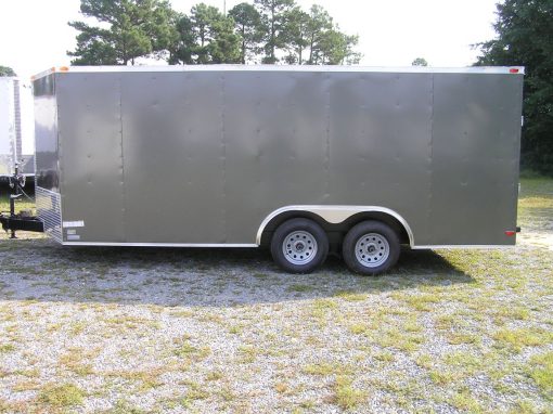 8.5x18 TA Trailer - Charcoal Gray, Ramp, Side Door