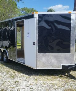 8.5x20 TA Trailer - Black, Ramp, Side Door