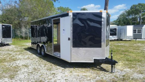 8.5x20 TA Trailer - Black, Ramp, Side Door