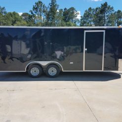 8.5x20 TA Trailer - Black, Ramp, Rounded V-Nose, Spare Mount with Spare