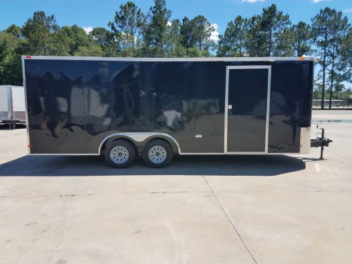 8.5x20 TA Trailer - Black, Ramp, Rounded V-Nose, Spare Mount with Spare