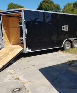 8.5x20 TA Trailer - Black, Ramp, Side Door, Bias Tires, Ramp in V-Nose, Access Door