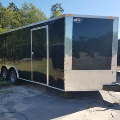 8.5x20 TA Trailer - Black, Ramp, Side Door, Bias Tires, Ramp in V-Nose, Access Door