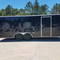 8.5x20 TA Trailer - Black, Ramp, Two Side Doors