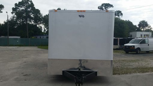 Custom 8.5x20 TA Trailer - White, Ramp, Side Door, Extra Height, Flat Front