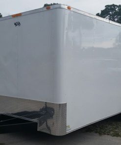 Custom 8.5x20 TA Trailer - White, Ramp, Side Door, Extra Height, Flat Front