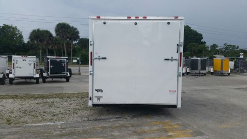 Custom 8.5x20 TA Trailer - White, Ramp, Side Door, Extra Height, Flat Front