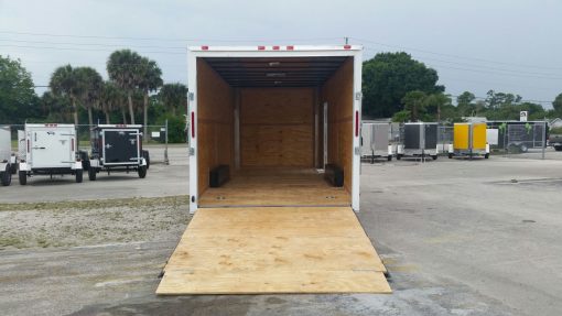 Custom 8.5x20 TA Trailer - White, Ramp, Side Door, Extra Height, Flat Front