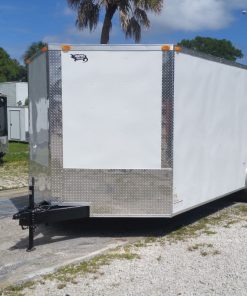 8.5x20 TA Trailer - White, Ramp, Side Door