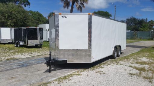 8.5x20 TA Trailer - White, Ramp, Side Door