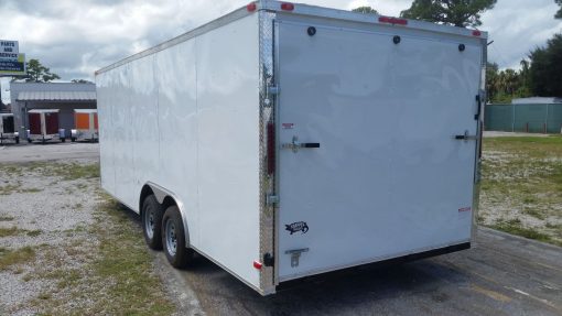 8.5x20 TA Trailer - White, Ramp, Side Door