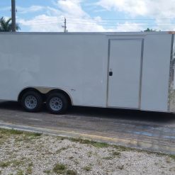 8.5x20 TA Trailer - White, Ramp, Side Door