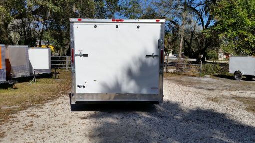 8.5x20 TA Trailer - White, Ramp, Side Door, Extra Height, ATP Wrap