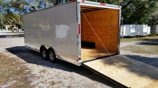 8.5x20 TA Trailer - White, Ramp, Side Door, Extra Height, ATP Wrap