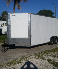 8.5x20 TA Trailer - White, Ramp, Side Door, Extra Height