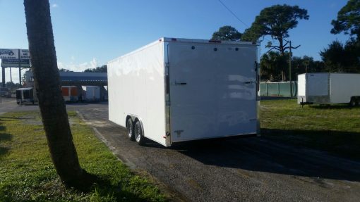 8.5x20 TA Trailer - White, Ramp, Side Door, Extra Height