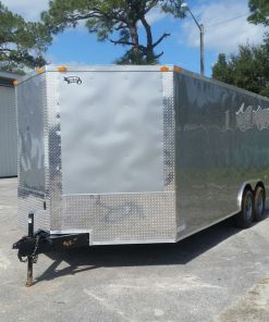 8.5x20 TA Trailer - Silver Frost, Ramp, Side Door, 5K Axles