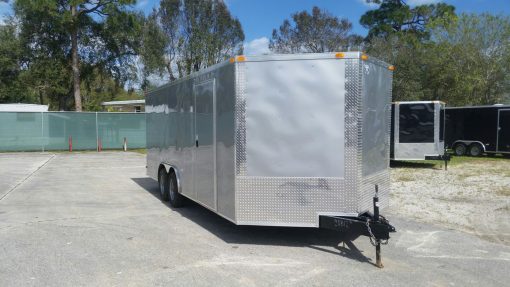 8.5x20 TA Trailer - Silver Frost, Ramp, Side Door, 5K Axles