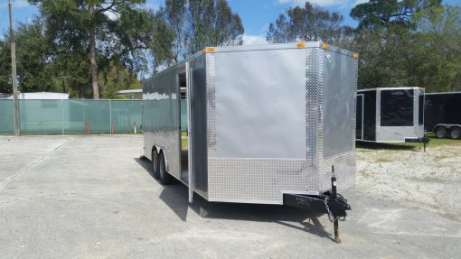 8.5x20 TA Trailer - Silver Frost, Ramp, Side Door, 5K Axles