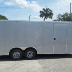 8.5x20 TA Trailer - Silver Frost, Ramp, Side Door, 5K Axles