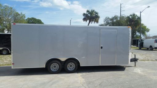 8.5x20 TA Trailer - Silver Frost, Ramp, Side Door, 5K Axles